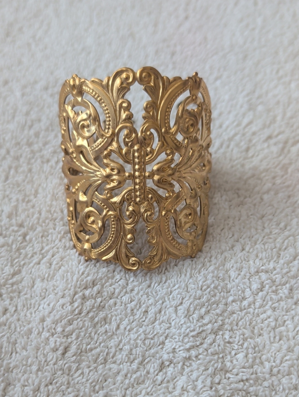 We Dream in Colour "Anais" brass filigree statement cuff